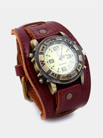 Vintage Genuine Leather Mens Watches