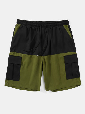 Two Tone Patchwork Cargo Shorts