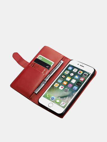 Carteira Multifuncional Destacável iPhone7 / 7Plus / 6 / 6s / 6Plus / 6sPlus Caixa de telefone Suporte de cartão de carteira para Mulheres e homens