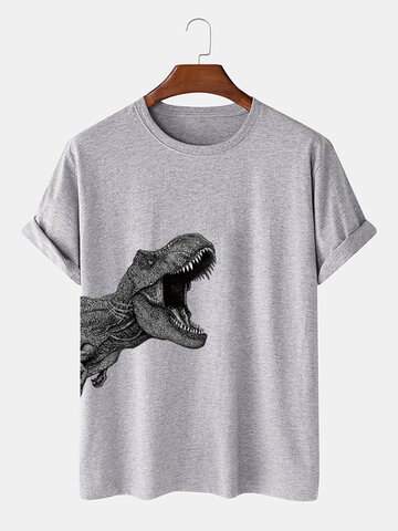 3D Dinosaur Side Print T-Shirts