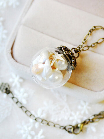Glass Ball Pendant Necklace