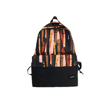 Backpack Female Fashion Printing College Student Bag Men's Simple Casual Large Capacity Oxford Cloth Waterproof Backpack