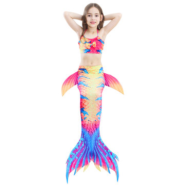 3Pcs Girls Mermaid Swimsuit For 4Y-13Y