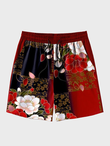 Pantalones cortos japoneses con estampado floral