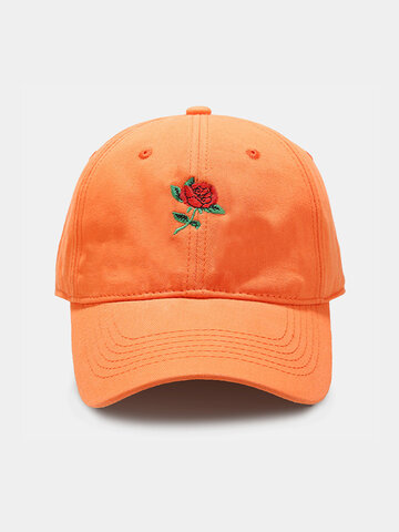 Unisex Rose Embroidery Baseball Caps