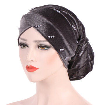 Pearl Velvet Muslim Cap