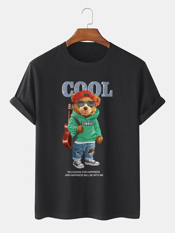 Cool Cartoon Bear Print T-Shirts