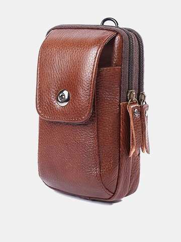 Genuine Leather 6.5 Inch Phone Bag Waist Bag Belt Bag