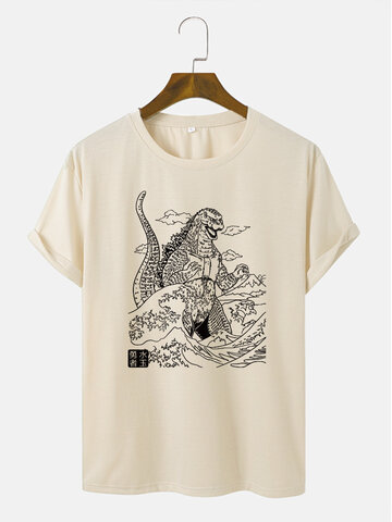 Dinosaur Mountain Print T-Shirts