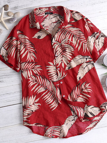 100% Algodón Transpirable Hawaiano Camisa