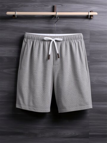 Plain Casual Drawstring Shorts