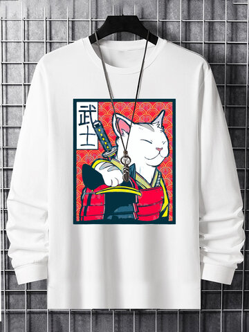 Camisetas gráficas Warrior Cat Ukiyoe