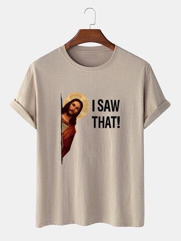 Camisetas divertidas con estampado de lema de jesús