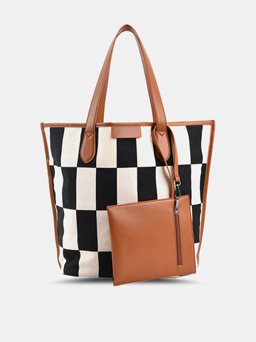 Lattice Pattern Fashion Faux Leather Handbag