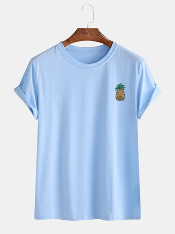 Cartoon Pineapple Printed T-shirt