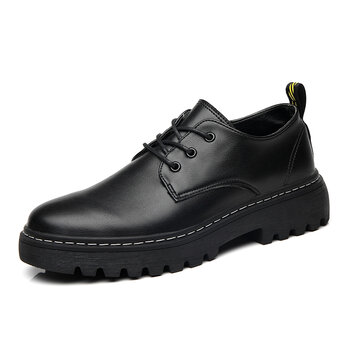 Men Black Platform Casual Tooling Shoes