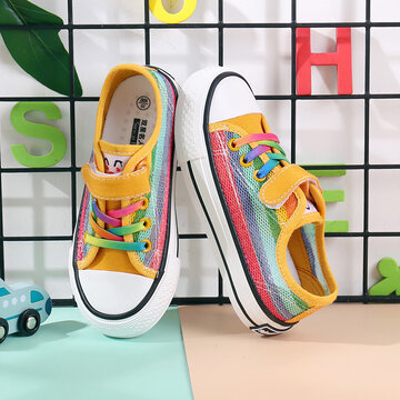 Unisex Kids Comfy Soft Sole Non Slip Canvas Flat Shoes