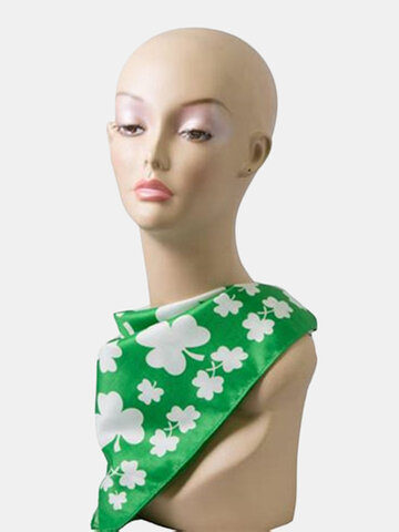 St. Patrick's Day Shamrock Kerchief Cotton Green Shamrock 