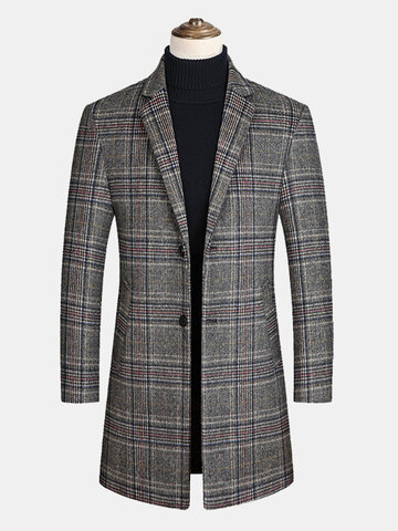 Tweed Plaid Single Breasted Overcoats