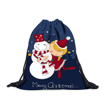 Рождественский принт String Рюкзак Многоцветный Хранения Сумка