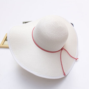 Foldable Solid Beach Straw Hat