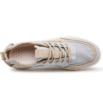 Men Casual Breathable Lace-up Non Slip Canvas Driving Shoes