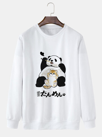 Cartoon Panda Katze Sweatshirts mit Aufdruck