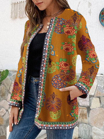 Ethnic Style Floral Print Jackets