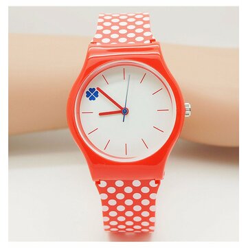 Cute Trendy Watch Candy Colors Plastic Heart Spot Watch para Mulheres Crianças