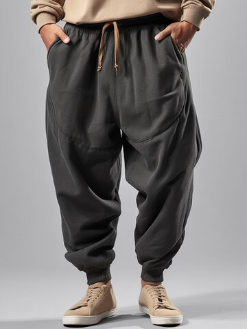 Solid Casual Loose Sweatpants