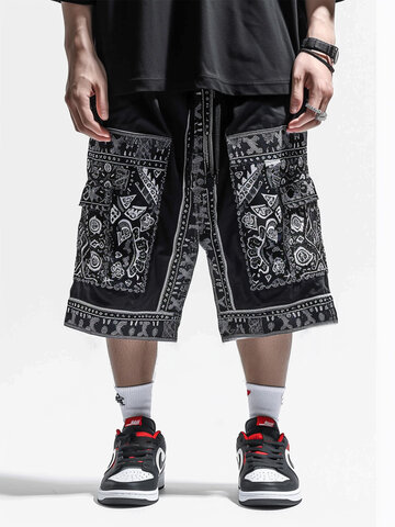 Pantalones cortos con bufanda étnica monocromática