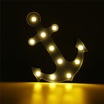 Cute Anchor LED Night Light Wall Battery Lamp Baby Kids Bedroom Home Decor 