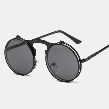 Солнцезащитные очки с откидной крышкой в стиле ретро в стиле панк в стиле хипстер