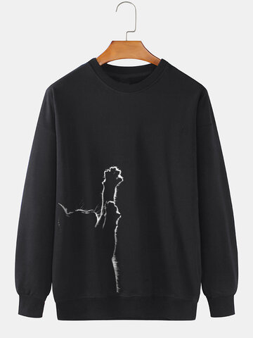 Cat Graphic Pullover Sweatshirts