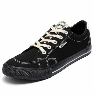 Men Breathable Canvas Comfy Lace Up Casual Trainers