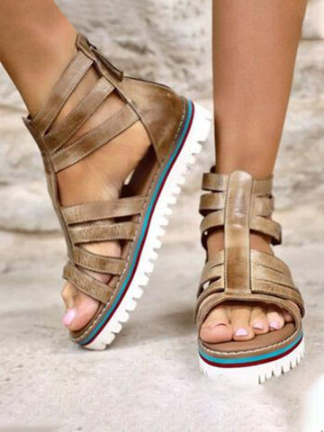 European Roman Style Platform Gladiator Sandals