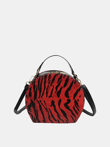 Women Leopard-print Portable Round Bag