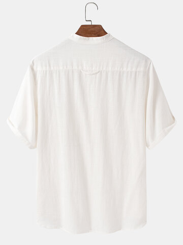Designer Pocket Solid Henley Shirts
