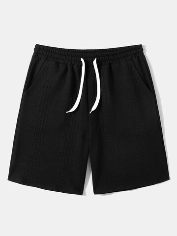 Pattern Textured Loose Shorts