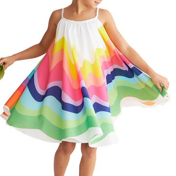 Girls Rainbow Strap Dress For 2-9Y
