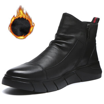 Men Leather Casual Warm   Boots
