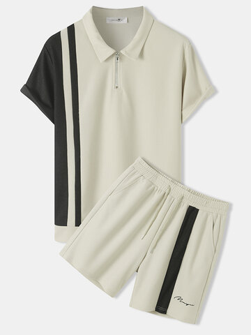 Block Striped Golf Shirt Co-ords