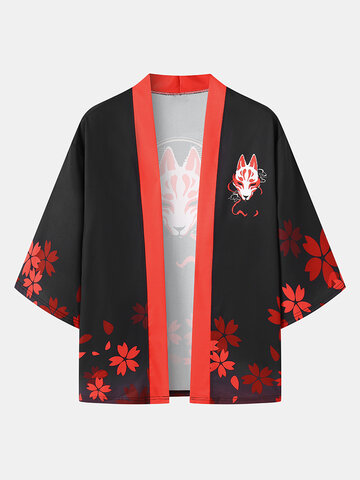 Kitsune Anime Floral Graphic Suits