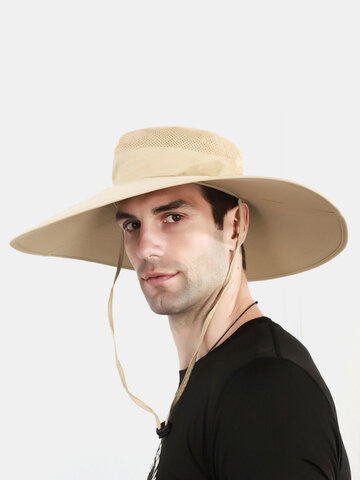 Unisex Wide Brim Fishing Breathable Bucket Hat
