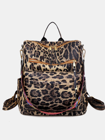 Leopard Pattern Prints Multi-carry Backpack Shoulder Bag