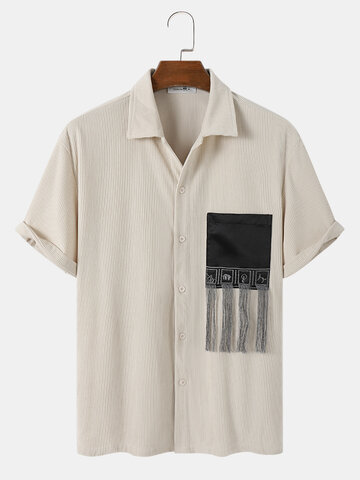Fringe Designed Chest Pocket Shirts