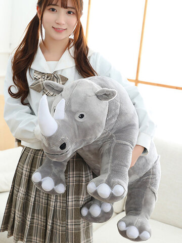 Big Plush Rhinoceros Toys Lifelike Stuffed Animal Pillow Zoo Dolls Baby Cushion Rhino Plush Toys