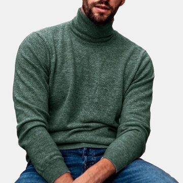 Mens Casual High Collar Sweaters