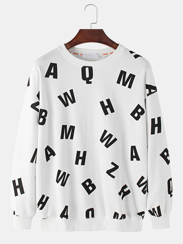 Allover Letter Printed Sweatshirts