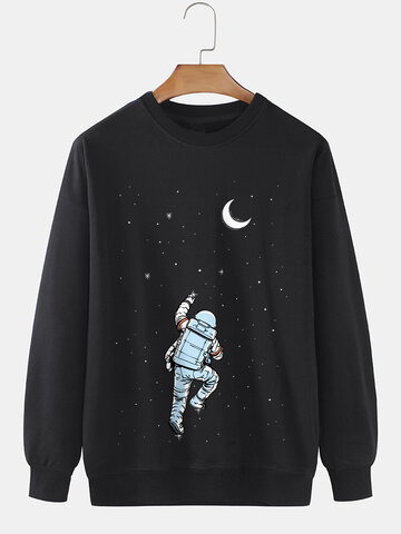 Astronaut Starry Sky Print Sweatshirts